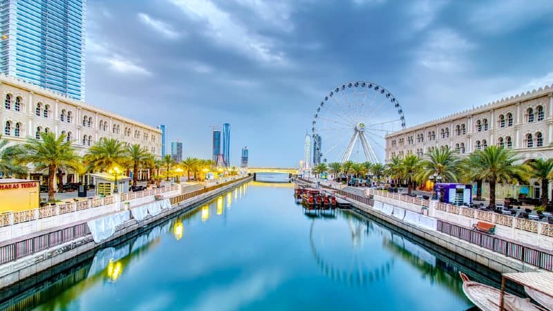 Billboard advertising locations across Sharjah, UAE — outdoor OOH on arterial roads