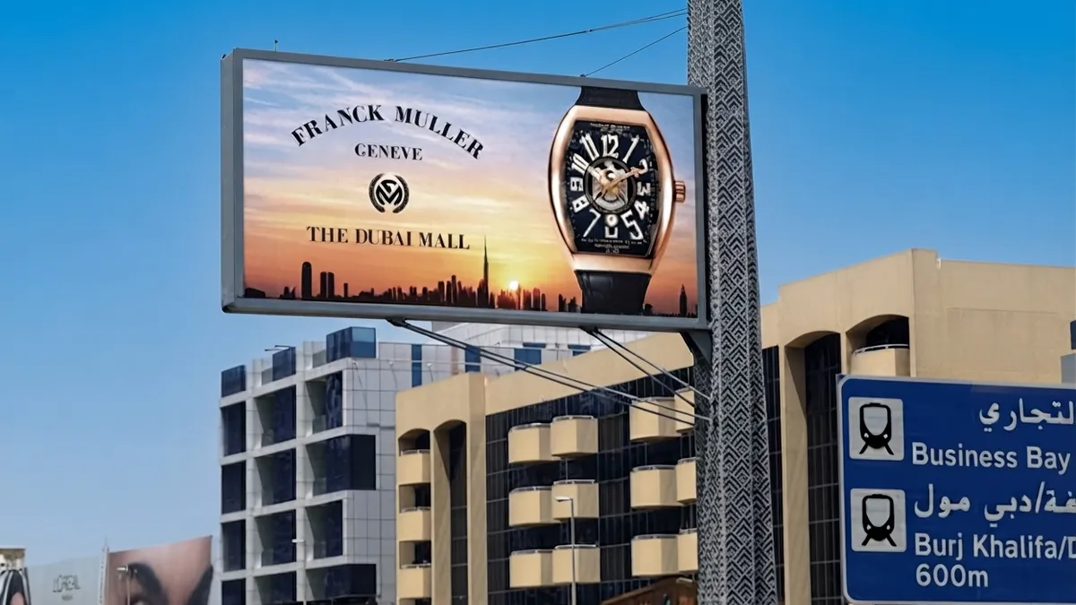 Featured image for Franck Muller Launches Landmark Outdoor Campaign Across UAE — Billboard Advertising guide to billboard advertising in Dubai and the UAE