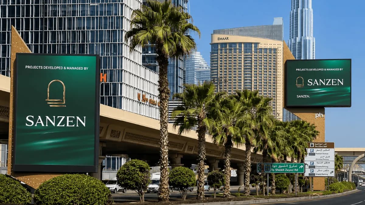Featured image for Sanzen Developments Expands Dubai Presence with DOOH — Billboard Advertising guide to billboard advertising in Dubai and the UAE