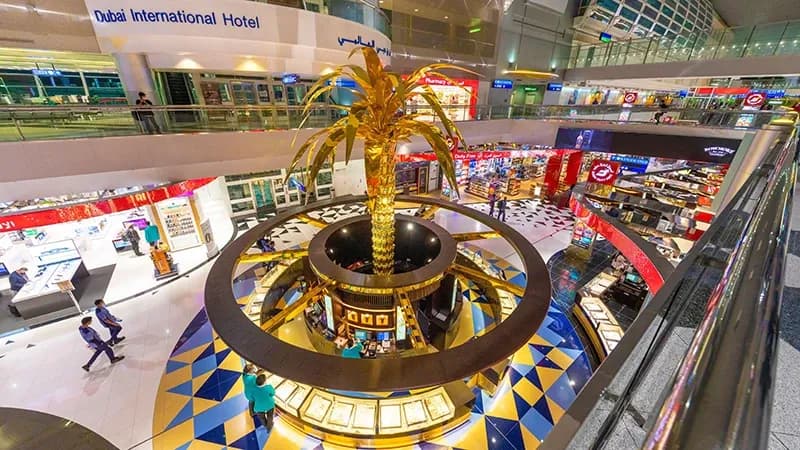 Digital out-of-home advertising at Al Maktoum International Airport (DWC), Dubai, UAE