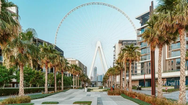 Billboard and building wrap advertising on Bluewaters Island, Dubai, UAE