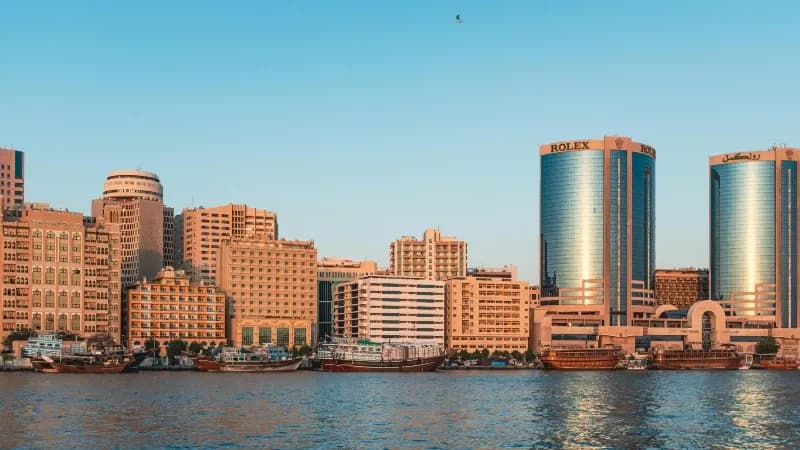 Billboard and street-level outdoor advertising in Deira, Dubai, UAE