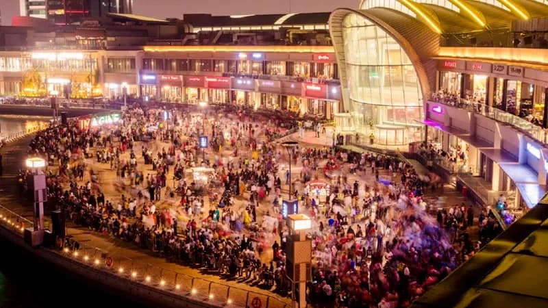 Digital billboard and hoarding advertising at Dubai Festival City, UAE