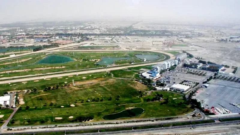 Unipole billboard advertising on Nad Al Sheba Road, Dubai, UAE